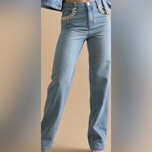 TGLA Rhinestone Embellished Women's Jeans 28